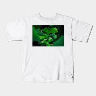 St Patricks Day Artwork - Green abstract artwork Kids T-Shirt